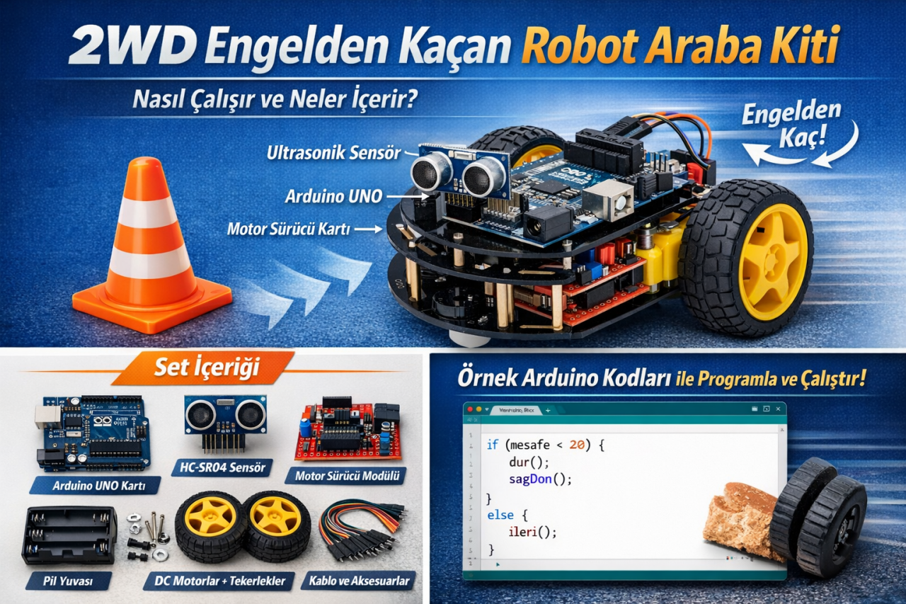2WD Engelden Kaçan Robot Araba Kiti Nedir? Nasıl Çalışır?
