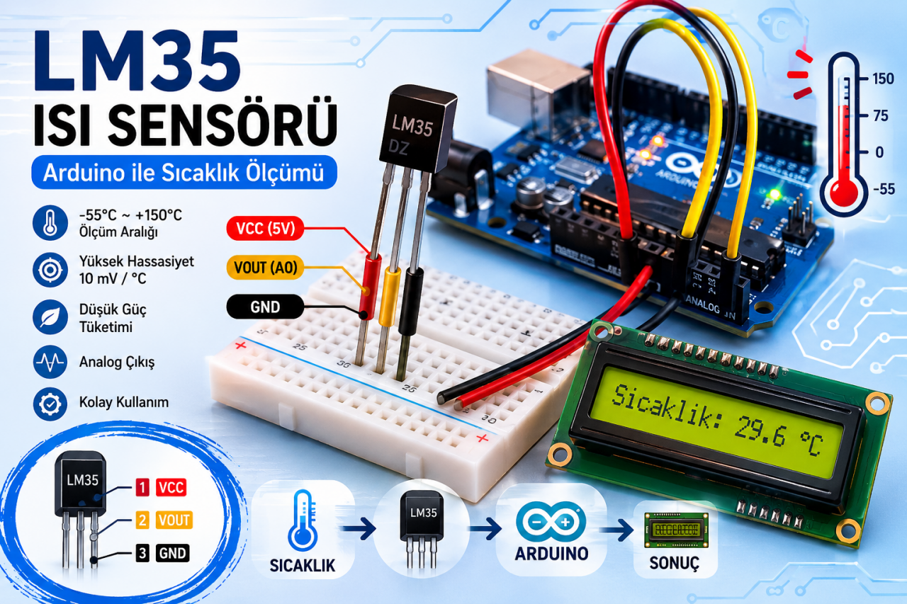 LM35 Isı Sensörü Nedir? Arduino ile Sıcaklık Ölçümü Rehberi