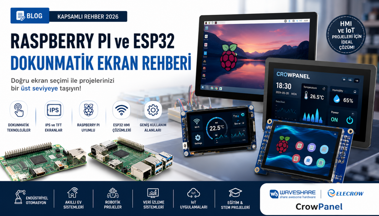 Raspberry Pi ve ESP32 İçin Dokunmatik Ekran Rehberi (2026)