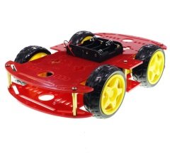 Arduino Kırmızı 4WD Wifi Engelden Kaçan ve Çizgi Takip Eden Robot Araç Seti