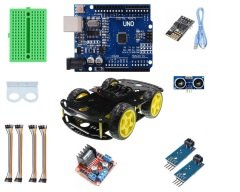 Arduino Siyah 4WD Wifi Engelden Kaçan ve Çizgi Takip Eden Robot Araç Seti