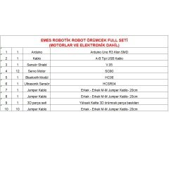 Emes Robotik Arduino Robot Örümcek Full Seti (Revize Model – SG90 360⁰ Servo Motorlu, ÖRNEK KODLAR HEDİYE)