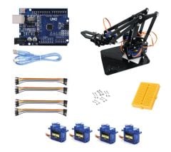 Emes Robotik Robot Kollu 4WD Engelden Kaçan Ve Çizgi Izleyen Bluetoothlu Araç Seti