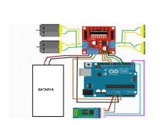 Emes Robotik Robot Kollu 4WD Engelden Kaçan Ve Çizgi Izleyen Bluetoothlu Araç Seti
