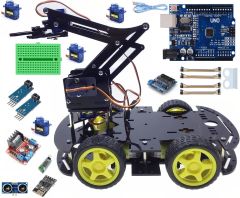 Emes Robotik Robot Kollu 4WD Engelden Kaçan Ve Çizgi Izleyen Bluetoothlu Araç Seti