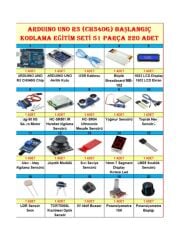 Arduino Uno R3 CH340G Başlangıç ve Kodlama Eğitim Seti – 51 Parça, 220 Adet