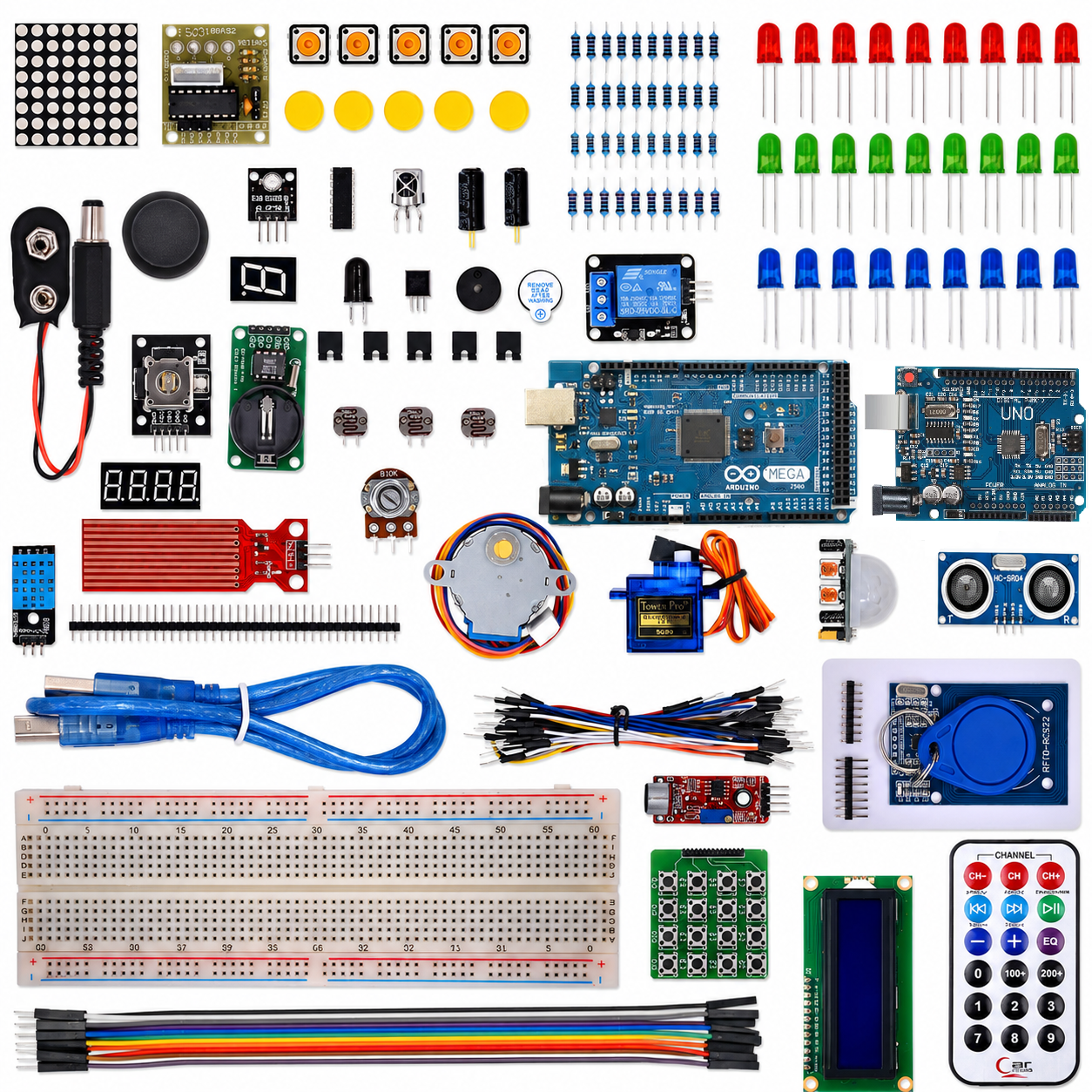 171 Parça Mega 2560 R3 ve Uno R3 2 in 1 Rfid Robotik Kodlama Profesyonel Proje Eğitim Seti