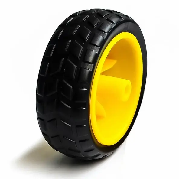 65mm Plastik Robot Tekerleği (SARI TEKERLEK)