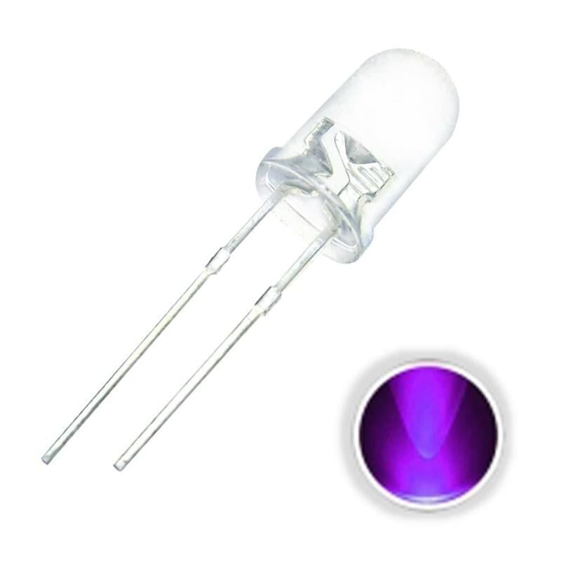 5mm UV Mor Işık LED (Ultraviolet 395–405nm)