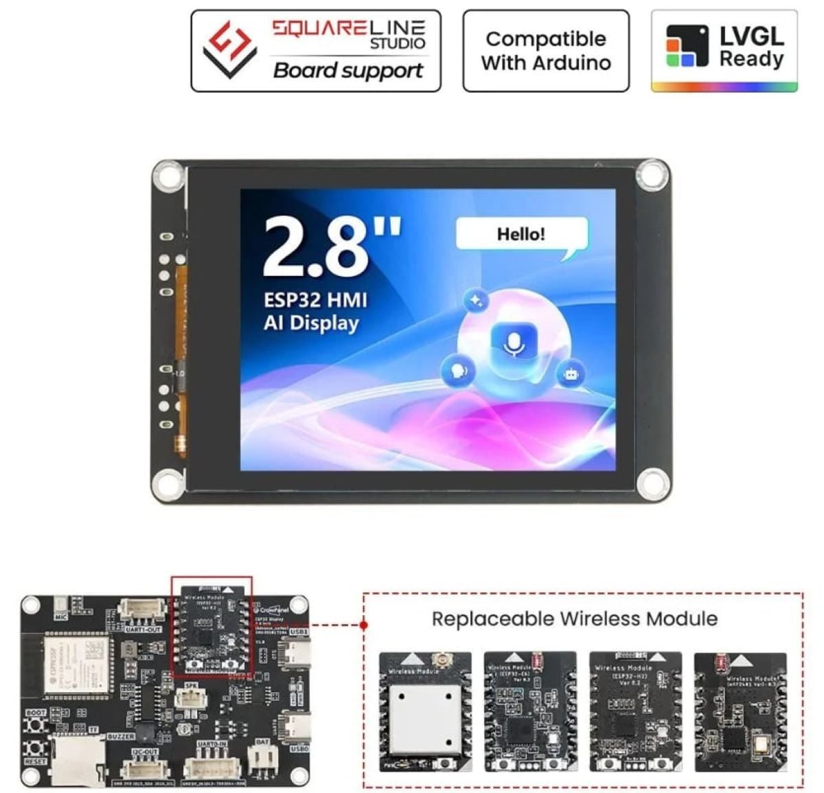 CrowPanel Advance 2.8'' ESP32-S3 HMI Dokunmatik Ekran