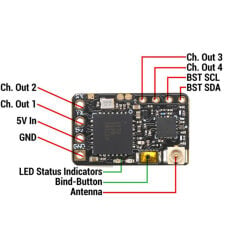 TBS Crossfire Nano RX SE FPV Uzun Menzil Alıcı (Receiver)