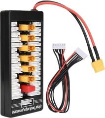 XT60 LiPo Paralel Şarj Kartı (2S-6S) - 6 Çıkışlı, XT60 Beslemeli