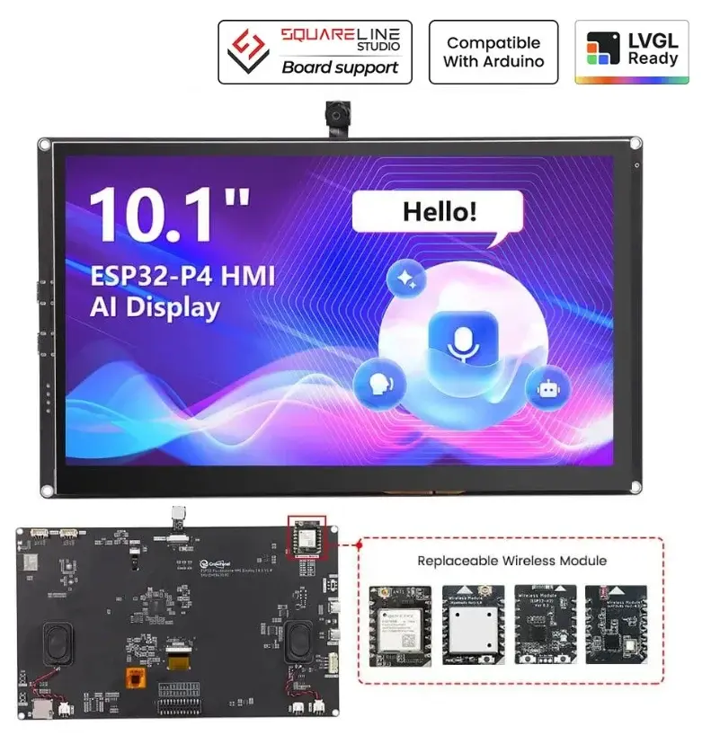 Elecrow CrowPanel Advanced 10.1'' ESP32-P4 HMI Dokunmatik IPS Ekran 1024x600
