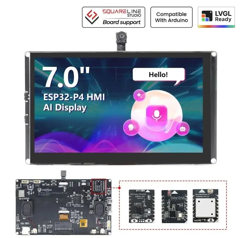 Elecrow CrowPanel Advanced 7 İnç ESP32-P4 HMI AI Dokunmatik Ekran