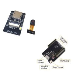 ESP32-CAM WiFi Bluetooth Kamera Modülü + ESP32-CAM-MB USB Programlama Seti