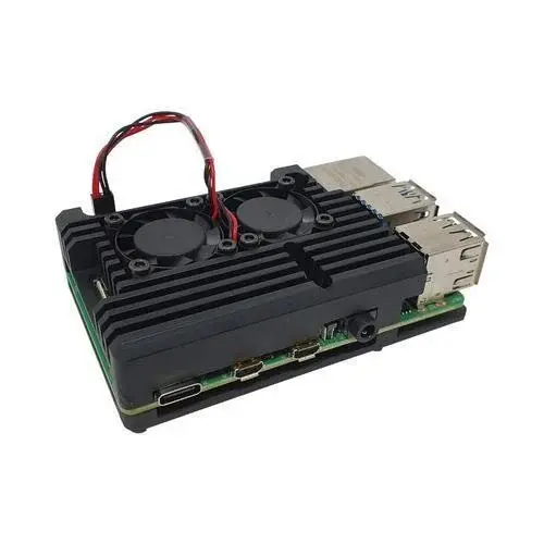 Raspberry Pi 4 Model B Çift Fanlı Alüminyum Kasa Soğutucu