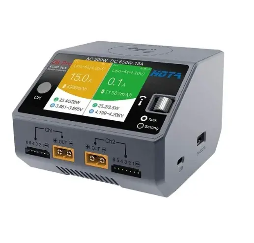 HOTA D6 Pro AC/DC Çift Kanallı Akıllı Şarj Cihazı