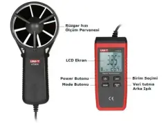 UNI-T UT363S Mini Rüzgar Hızı Ölçer Anemometre