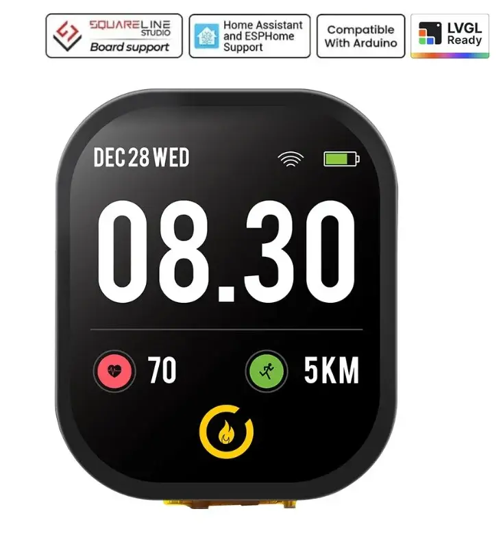 Elecrow CrowPanel 2.01 İnç 240x296 IPS Dokunmatik Ekran – ESP32-S3 HMI